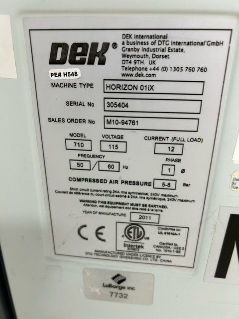 DEK Horizon 01iX Automatic Screen Printer - #305404