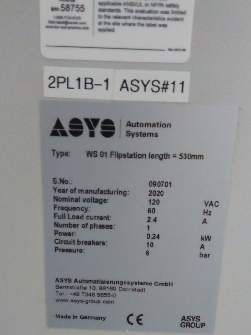 ASYS WS 01 Inverter / Flipstation length : 530mm