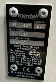 Asymtek SL940E 2008 Inline Conformal Coating System, #S20348