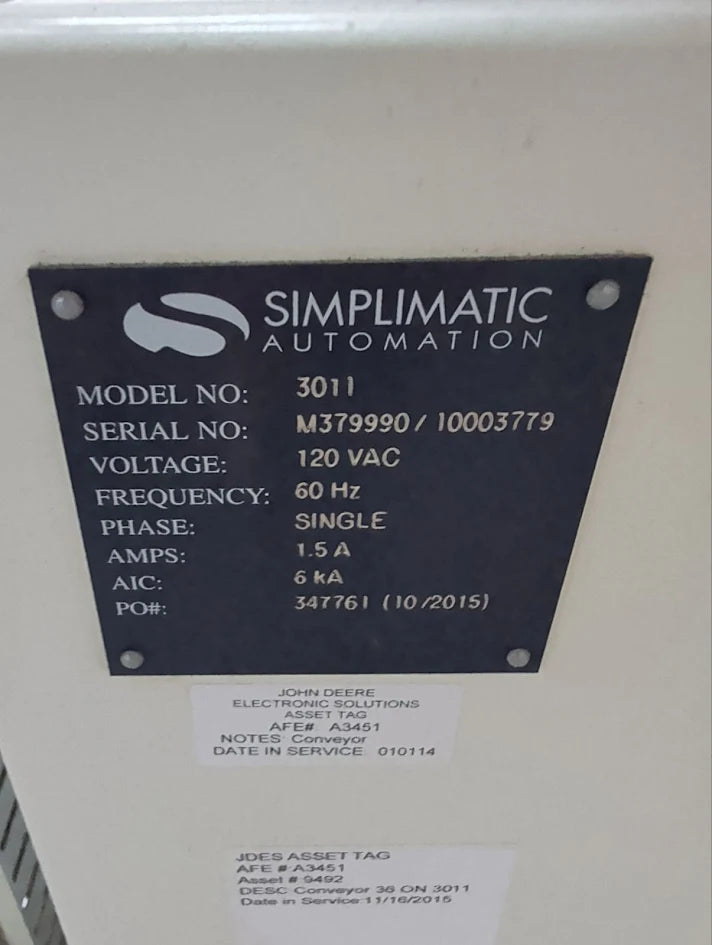 Simplimatic Automation 3011 Single Stage Conveyor # M379990
