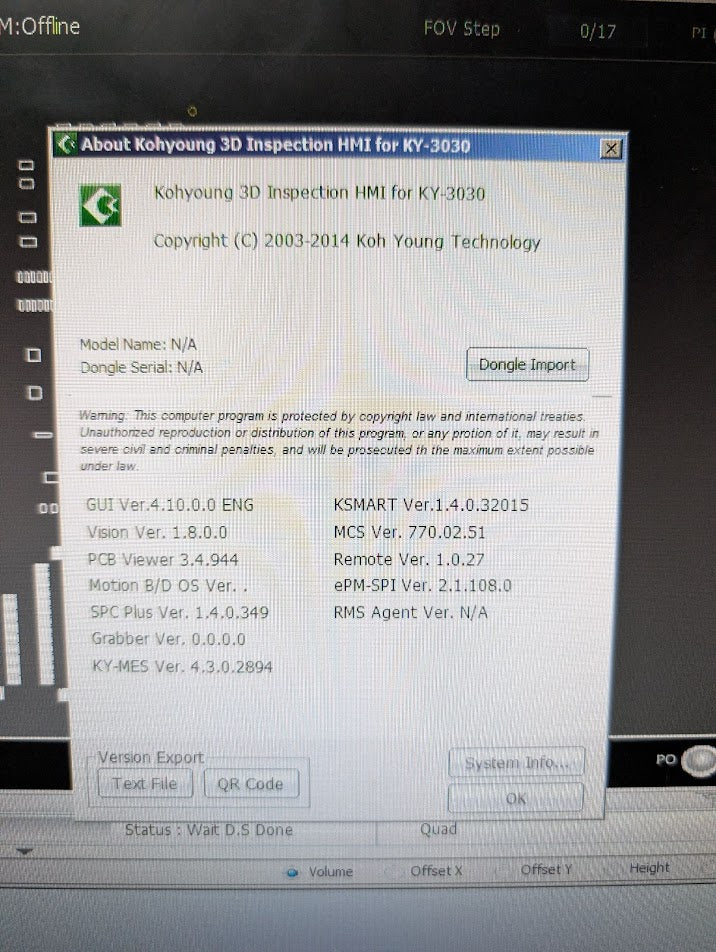 Koh Young Technology ASPIRE 2 3D SPI 2016 # ASPI-2AL-426