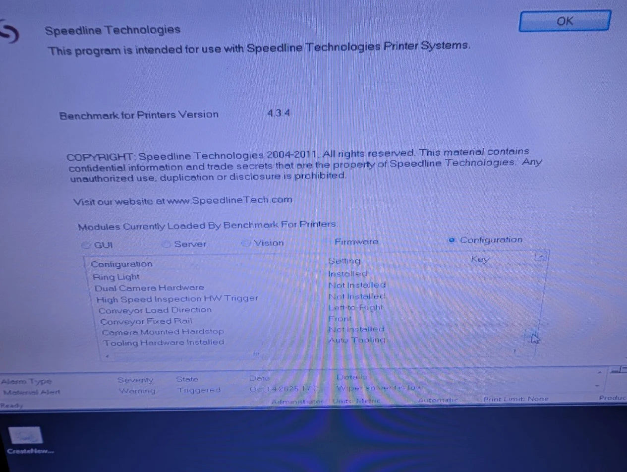 Speedline Momentum Automatic Screen Printer 2013 #M202342