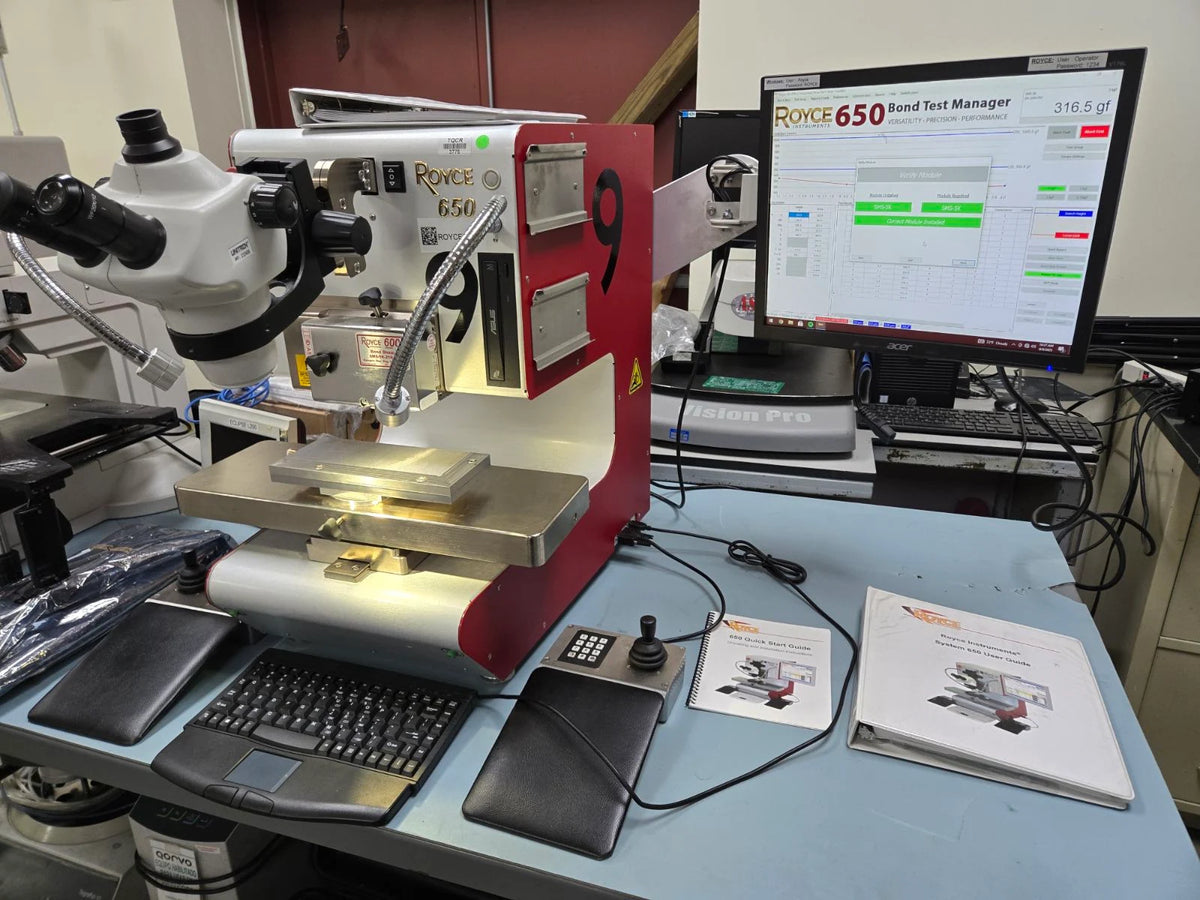 Royce 650 Bond testing, Wire pull, and Shear testing