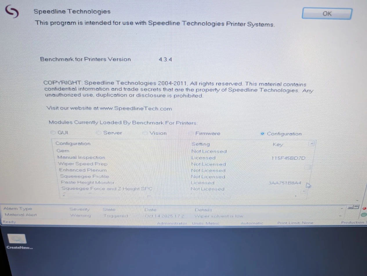Speedline Momentum Automatic Screen Printer 2013 #M202342