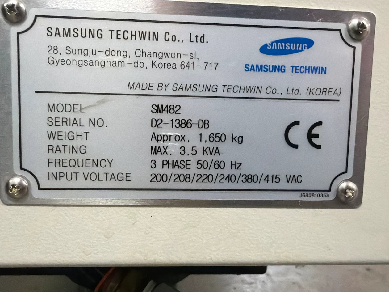 Hanwha Samsung SM482 Flexible placement Machine #D2-1386-DB