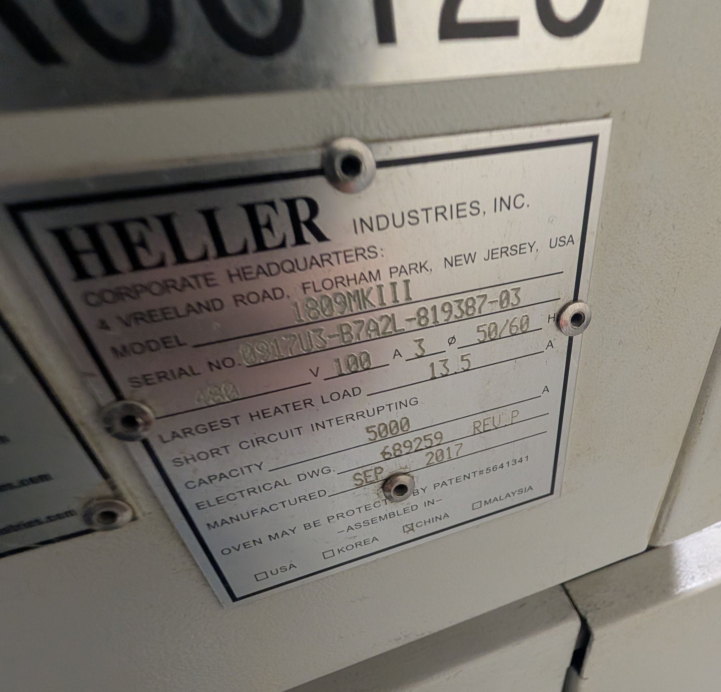 Heller 1809MKIII 9 zone lead free reflow oven - 2017 - 480 PFI: 292