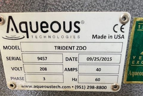 Aqueous Technologies Trident -ZDO Batch Wash - 2015
