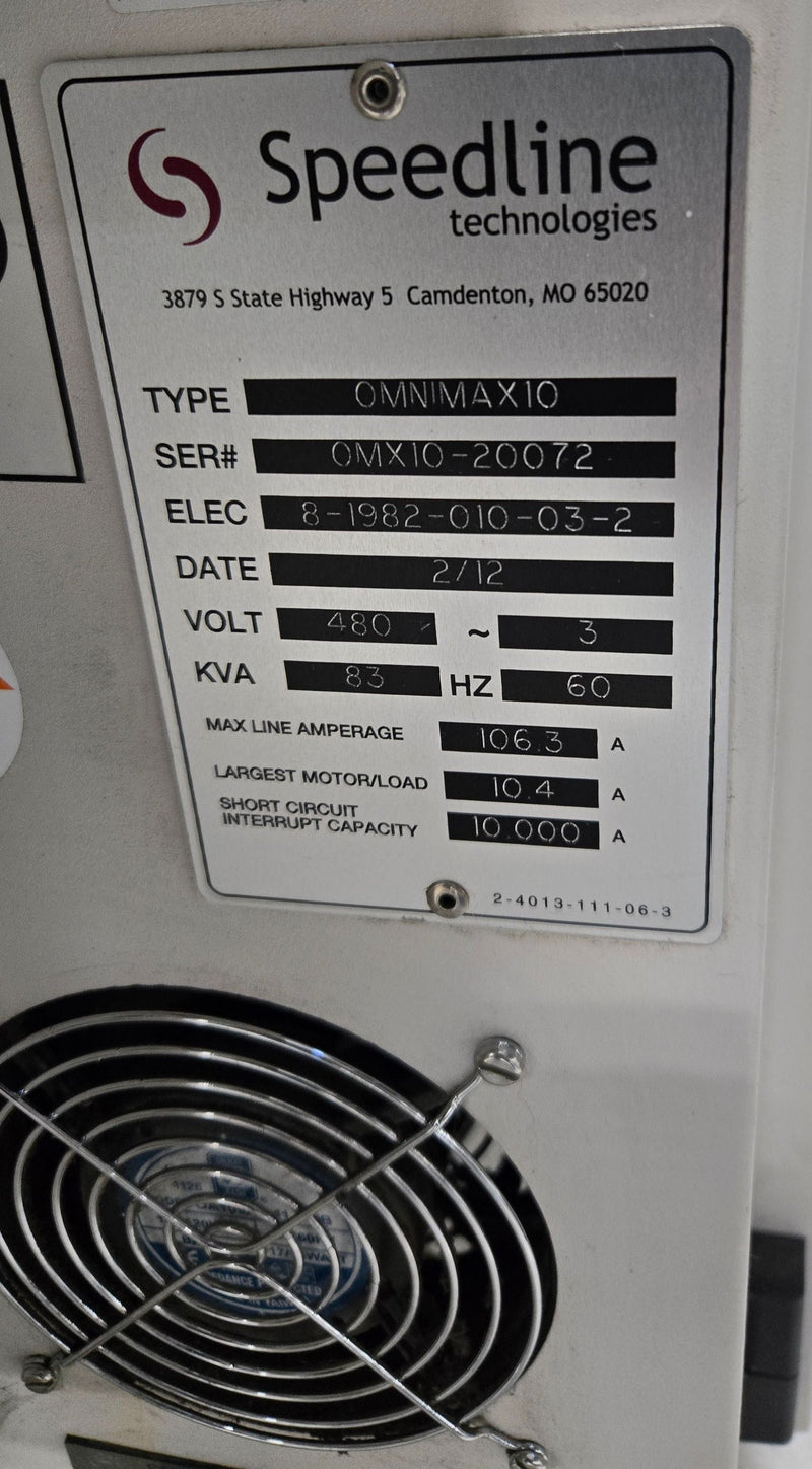 Electrovert Speedline OmniMax 10 Zone Lead free Reflow oven -2012