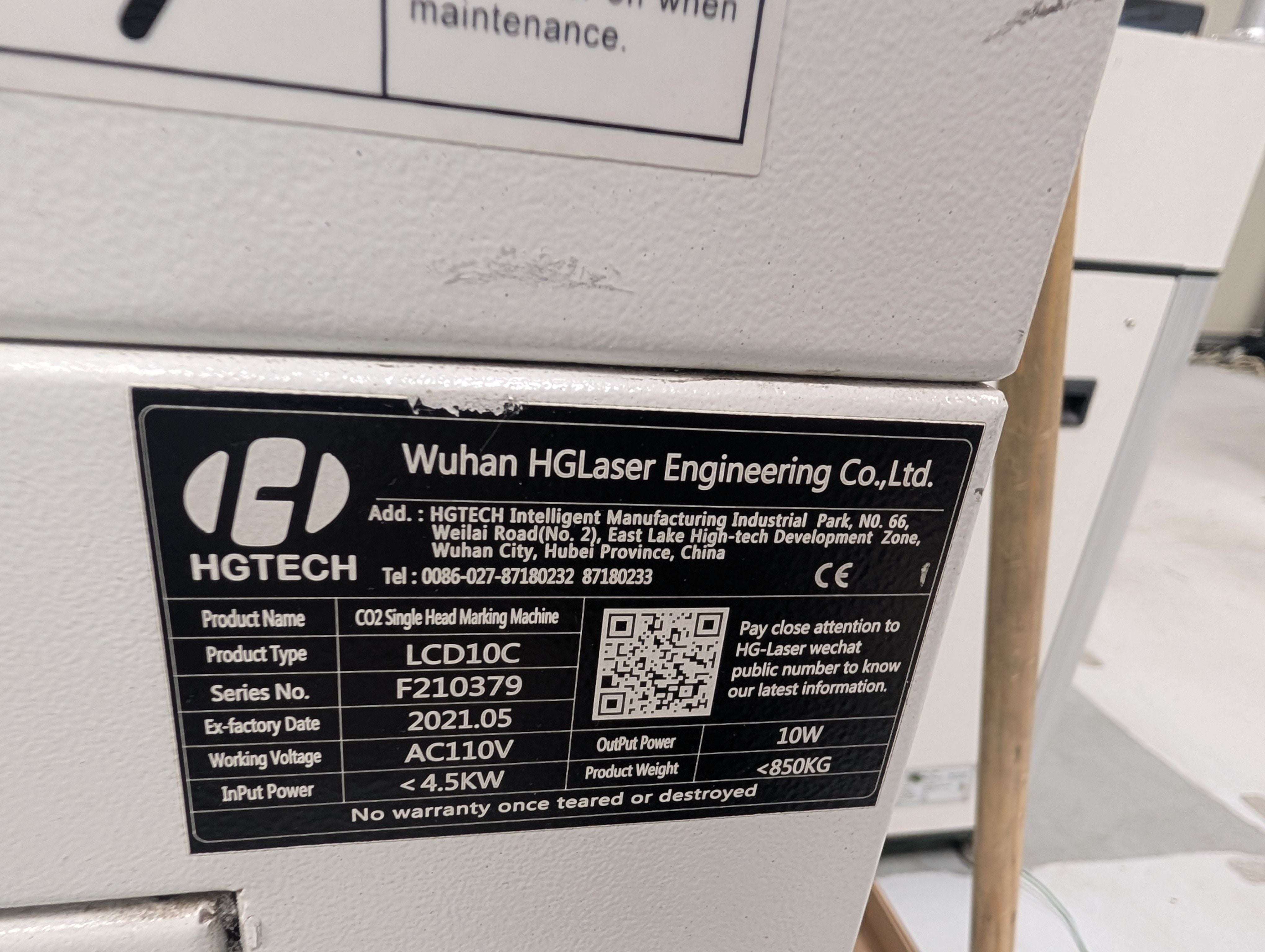 HGTech  LCD10C Laser Marker - 2021- PFI 111 #F210379