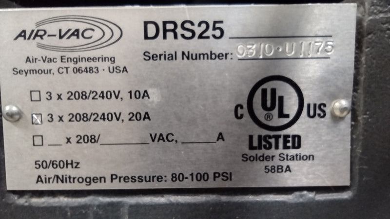 AirVac Engineering DRS-25 BGA Rework System- Windows 10