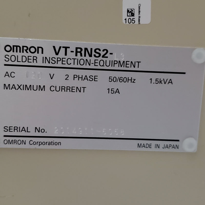 Omron VT-RNS-II Inline AOI Machine L3 SN