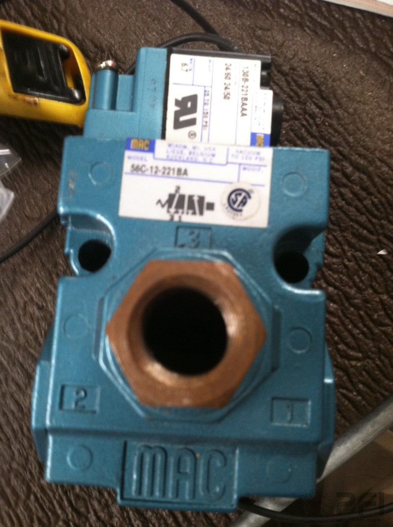 MAC VALVE 56C-12-221BA with ELECTRICAL ADAPTER UIC