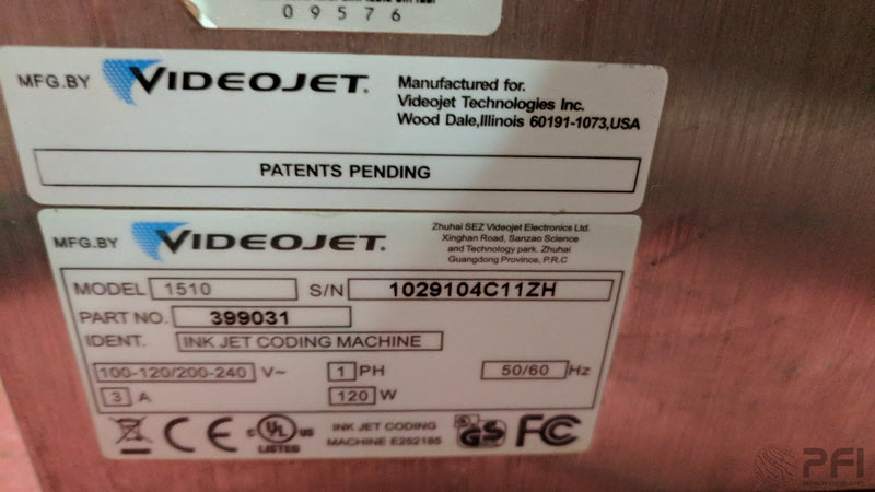 VIDEOJET 1510 Ink Jet marker coding with rotary indexing table