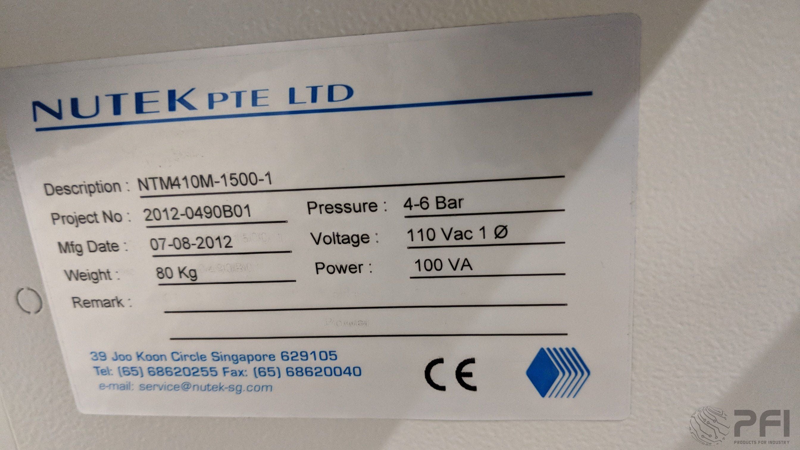 NUTEK NTM410M-1500-1 2012 1.5M single stage transfer for 48" led panels