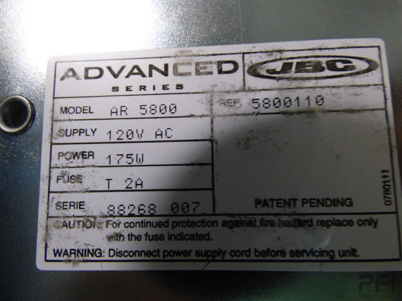 JBC Advanced series AR 5800 dual control solder desolder station with self conta